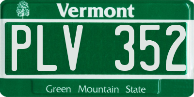 VT license plate PLV352