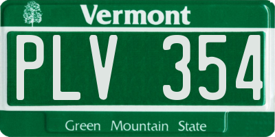 VT license plate PLV354