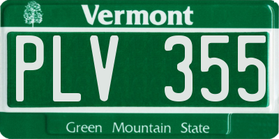 VT license plate PLV355
