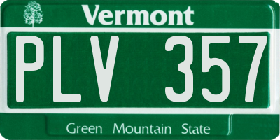 VT license plate PLV357