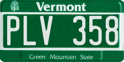 VT license plate PLV358