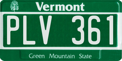 VT license plate PLV361