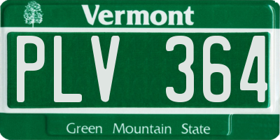 VT license plate PLV364