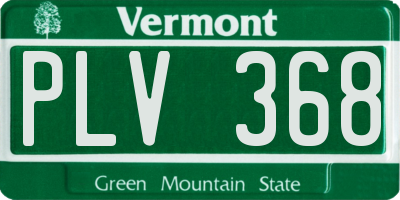 VT license plate PLV368