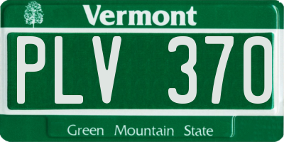 VT license plate PLV370