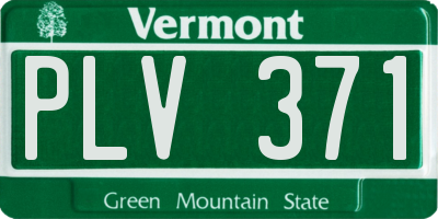 VT license plate PLV371