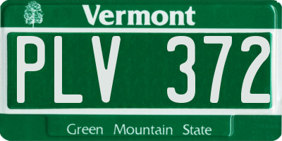 VT license plate PLV372