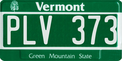 VT license plate PLV373