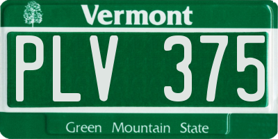 VT license plate PLV375