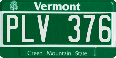 VT license plate PLV376