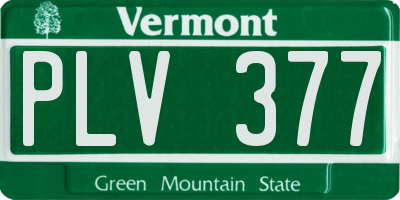 VT license plate PLV377