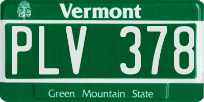VT license plate PLV378