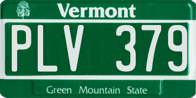 VT license plate PLV379