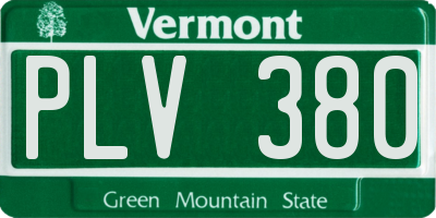 VT license plate PLV380
