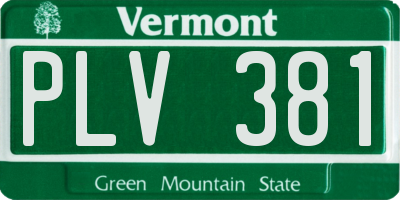 VT license plate PLV381