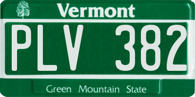 VT license plate PLV382