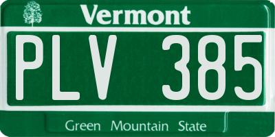VT license plate PLV385