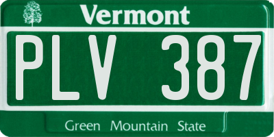 VT license plate PLV387
