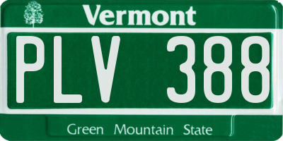 VT license plate PLV388