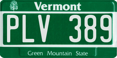 VT license plate PLV389