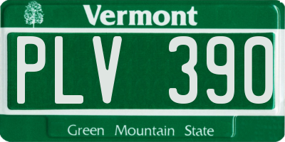 VT license plate PLV390