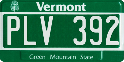 VT license plate PLV392