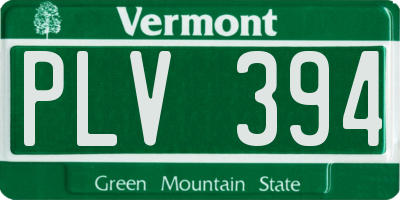 VT license plate PLV394