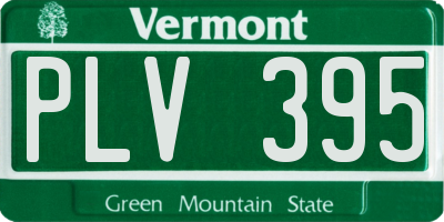 VT license plate PLV395