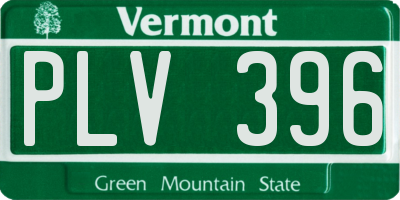 VT license plate PLV396