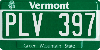 VT license plate PLV397