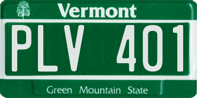 VT license plate PLV401