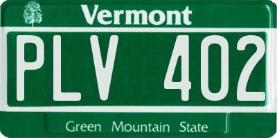 VT license plate PLV402