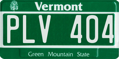 VT license plate PLV404