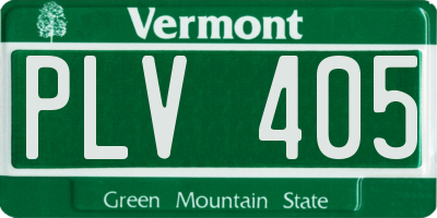 VT license plate PLV405