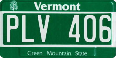 VT license plate PLV406