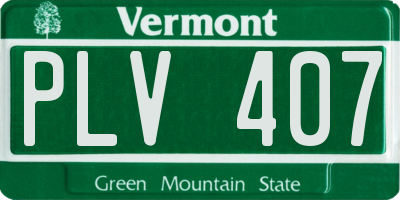 VT license plate PLV407