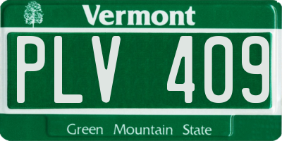 VT license plate PLV409