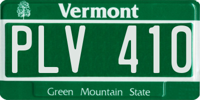 VT license plate PLV410