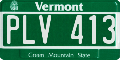 VT license plate PLV413