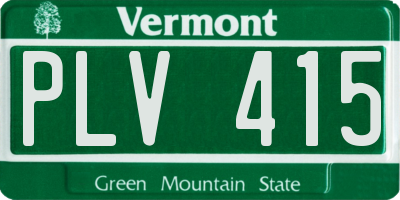 VT license plate PLV415