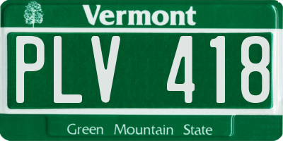 VT license plate PLV418