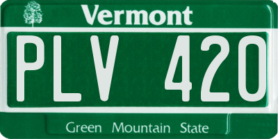 VT license plate PLV420