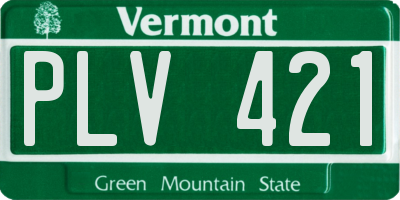VT license plate PLV421