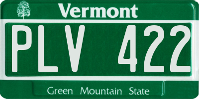 VT license plate PLV422