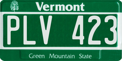 VT license plate PLV423