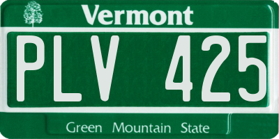 VT license plate PLV425