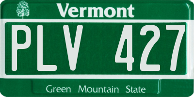 VT license plate PLV427