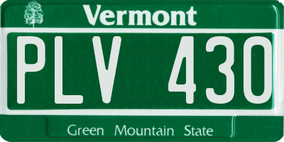 VT license plate PLV430