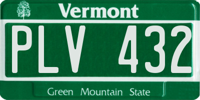 VT license plate PLV432