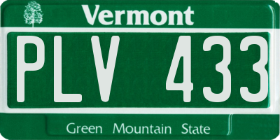 VT license plate PLV433